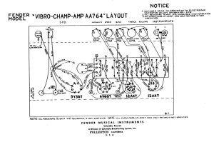 Fender Vibro Champ Amp AA764 layout