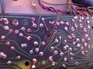 Evidence of a previous heater to anode short circuit. Probably the most common short circuit.