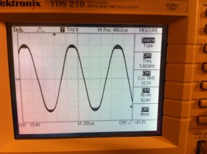After repair doing 33.7V into 4 ohms for 284W at the onset of clipping.