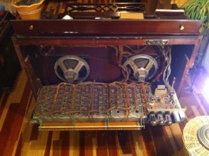 Old Wurlitzer organ a friend gave me some years back. Worked for a little bit, then needed a few caps in the power supply replaced to take away the distortion. As cool as distorted organ could sound, it just kept getting quieter and quieter the longer it was on until eventually it cold barely even play for more than a minute or two. Recently I decided to give it another look and I ended up finishing up the recap and any other original capacitors in the power supply and output section were replaced. The 4100A was made from 1959-1963 so they are very old indeed. The whole back panel folds down so it is very easily service-able.