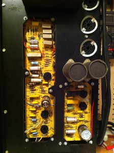 Different color PCB (early version was green on top and bottom) and maybe a few component values are different but that's about it. This amp needed a once-over after being in a bad car crash. 