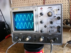 The screen on this is really nice for what seems like kind of a cheap scope. You can find these on ebay for under $100. It's not as bright as my Tektronix CRT scope but the traces are very clear. They don't move around or cut in and out anymore so the clean up really did it. Digital scopes are very accurate and self calibrating and offer a lot of numerical data on the screen which is valuable, but there is something kind of magical about that old analog trace on the display. Back to the primitive I suppose. BK Precision 1477 Dual-Trace Oscilloscope Service Manual -- https://drive.google.com/file/d/0B01EXvY0__YYbVN4Mlh2YllTbUU/view?usp=sharing