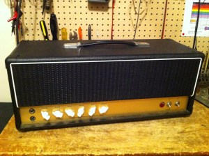 his is a kit amp made by Weber. It is a copy of a Marshall JCM800. Unfortunately expensive repair because the power transformer was shorted. The amp would blow fuses when turned on since all the wall voltage was being immediately dumped to ground.