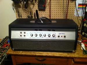 Cool old Ampeg B-25. It is the
