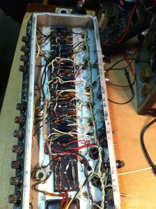 Terrible picture sorry for that. This amp has been totally recapped by someone else which is awesome. Works very nice and just needed a new speaker to replace its blown one.