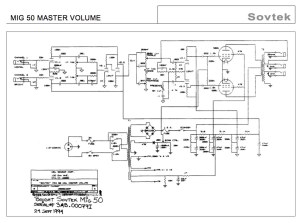 Sovtek MIG 50 schematic Schematic posted is master volume version however the amp pictured does not have the master volume option