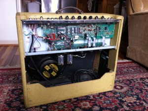 Once you've seen one of these amps you've pretty much seen them all, Blues Deville, Hot Rod Deville, Blues Deluxe, Blues Jr. etc. The input jacks are PCB mount and typically break their solder connection from jostling. Same sometimes happens to the tone and volume knobs which are PCB mount also. These amps are also known to have broken or cracked solder connections on the tube sockets, especially power tubes. Re-flow them for stability, in these times.