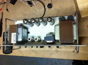 Only two12AX7 tubes in this amp. It has one preamp tube and phase a inverter, that's it before the output section. There is more info here on this amp. This one seems to be the same or very similar -- http://www.planetoftheamps.com/matamp-bass120.html