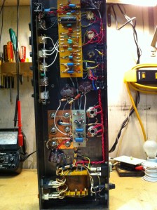 Amp needed power supply recap and broken jacks replaced. Build quality is similar to Sovtek, a mixture of rugged and ultra flimsy. Sounded sweet at least. Oh well. Schematics are at the triode site . They are totally hard to read unfortunately -- http://www.triodeel.com/schindex.htm