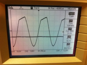 It would not turn on. There was a break in the AC cord so that was solved but the output still looked nasty.