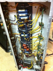 This amp didn't work because one of the power tubes had fallen out of the socket and was re-inserted in the wrong orientation (center pin to line up the tube was broken off).  I see so many old Fenders with extremely loose power tube sockets. This is because the tubes get jostled around for decades when people shove the AC cord into the head chassis. Most can be re-tensioned, some have to be replaced.