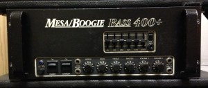 Mesa Boogie Bass 400+. Pretty beastly amp with 12 6L6GCs in the output section, doing about 270W. There is another version of this amp with a 6.8K EQ slider, this one doesn't have it. Old school.