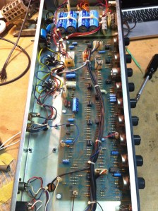 Peavey Classic VT from some time in late 70s or early 80s. Pretty cool little 2x12 combo amp. Does 50W with two 6L6GCs and has reverb and 