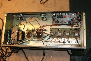 This one had broken solder connections from a previous repair and was not putting out full power because one of the output transistors was open. Driver transistors are RCA 40409/40410 like in the old Acoustics. 