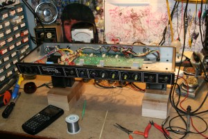 Peavey Butcher, the lower gain predecessor of the VTM 60/120. The Butcher logo is extremely metal, but it does more rock-style tones. It's all good it's from the mid 80s or so.