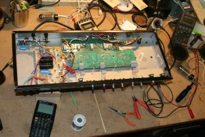 Really modular like a lot of Peavey designs seem to be. Main board in the middle is the preamp and phase inverter. Board behind it in the back is for the output section and the PCB on the left has power supply and bias supply. There is no trimpot for bias supply so you either need to install one or adjust the R52, R53 voltage divider ratio.