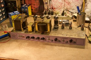 Has high and low inputs for Bass and Treble channels as well as an on/off Boost for each. Originally made for KT77s but doing it up with some 6550s just to check it out.