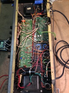 Yay my favorite amp Ampeg V4. These amps are notoriously unreliable but it's not because they're cheap or poorly designed. They're from a different era where tubes were more robust. They run hot and the tubes hang under the chassis, so all the heat just rises up into it. If you bias this at 70% you will probably be in for a headache -- not recommended. 50-55% is much better for reliability. The plate voltage is high (530-560V) and the floating paraphrase phase inverter design gets very asymmetrical the farther into clipping you go. When the amp is driven into distortion it starts running two power tubes really hard while the other two actually draw less current. It's common to see these amps with two power tube logos darkened from the heat while the other two look normal. Also they just usually don't get the love that a lot of other vintage amps get. They fell out of popularity for a while because they have a handful of weird 70s tubes that became hard to find. Now most of them are back in production though, with the exception of the 6K11 -- 7027, 6K11, 6FQ7/6CG7, 12DW7/ECC832. Usually when I get them they've had next to no maintenance.People like to re-tube and re-cap their 70s Marshalls and Fenders but it seems a lot of Ampegs went in the basement for a while. Now they're getting resurrected and prices are going up.